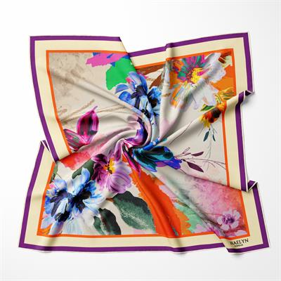 VIBRANT BLOSSOM TWILL İPEK EŞARP 