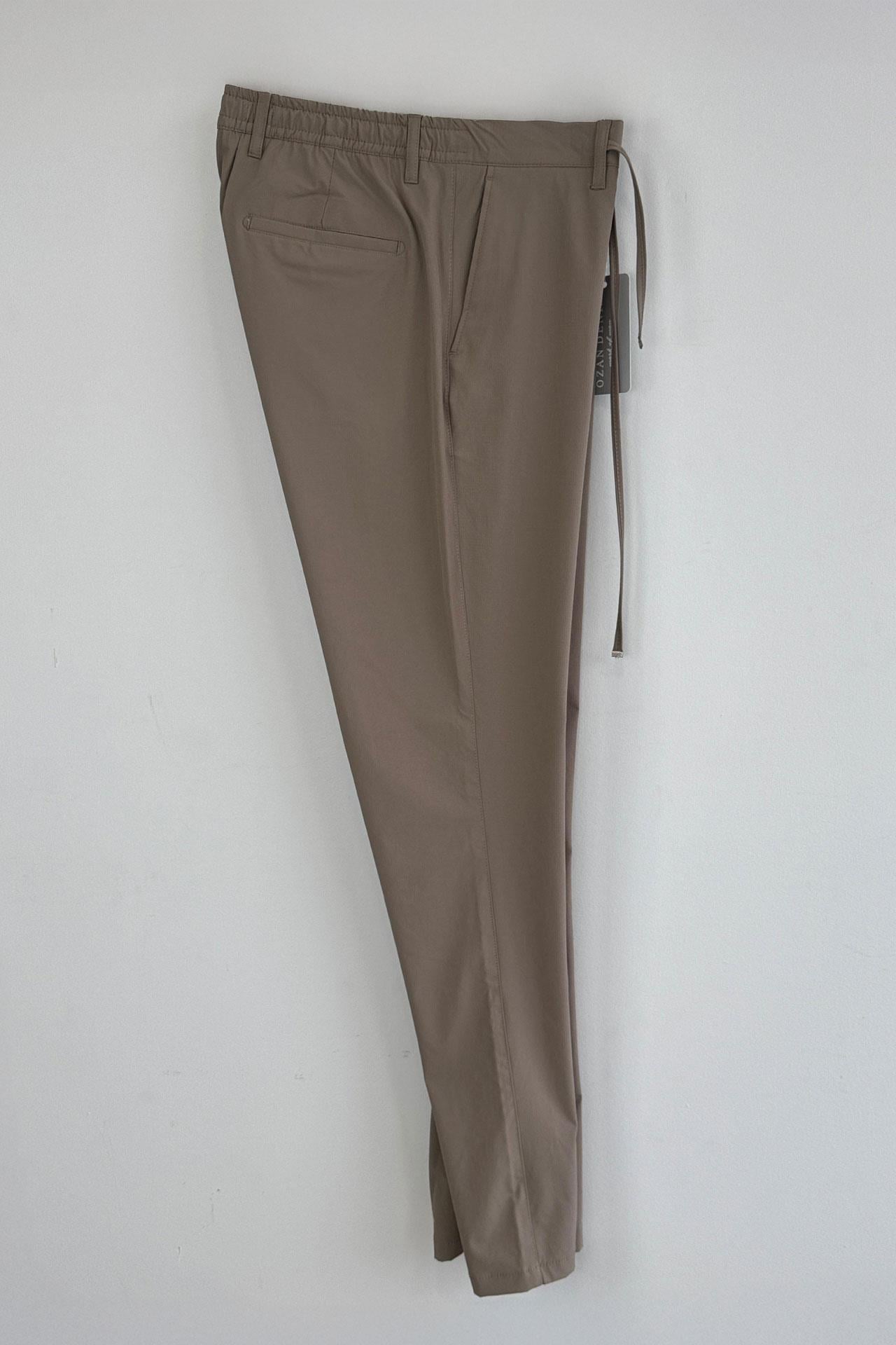Slim Fit Yandan Cepli Vizon Renk Jogger Pantolon