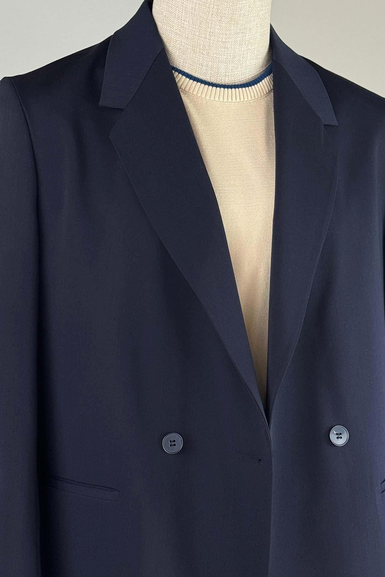 Oversize Kruvaze Lacivert Takım Elbise