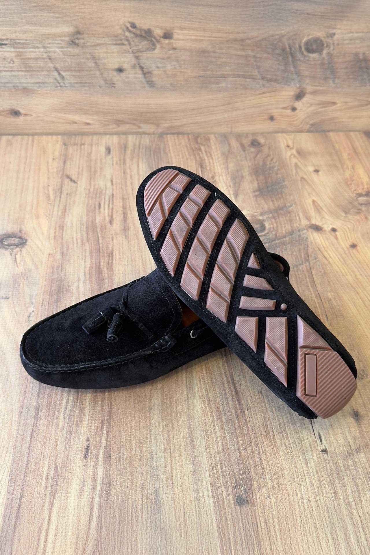 Süet Deri Siyah Loafer Ayakkabı