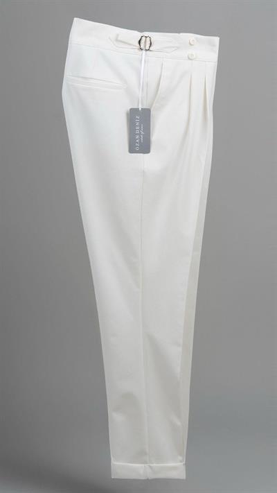 Slim Fit Çift Pileli Taş Renk Pantolon