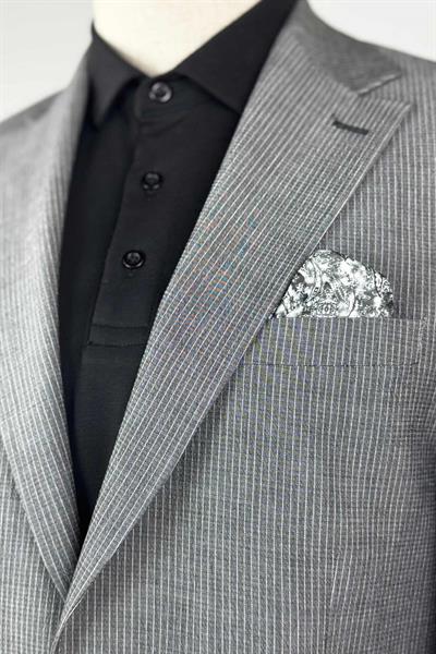 Jogger Pantolonlu Torba Cepli Slim Fit Gri Takım Elbise