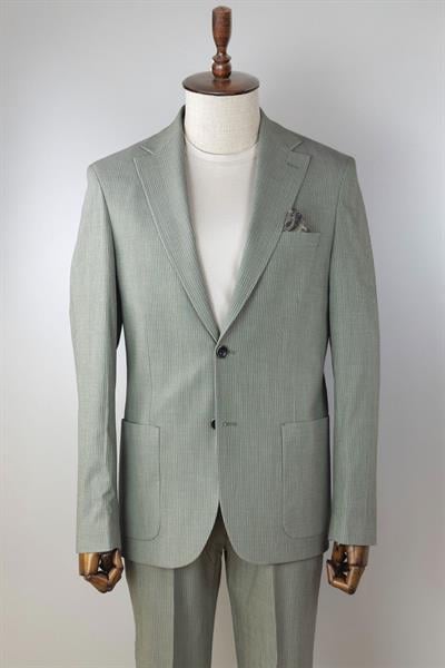 Jogger Pantolonlu Torba Cepli Slim Fit Yeşil Takım Elbise