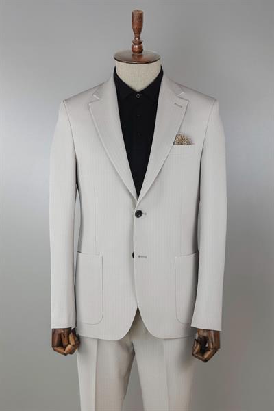 3132 Kalın Çizgili Gofre Jogger Pant.Takım Elb. Taş