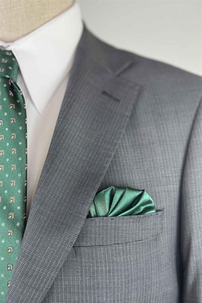 Yünlü Premium Punto Dokulu Antrasit Takım Elbise