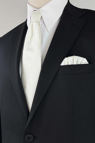 Yünlü Premium Mikro Desenli Siyah Takım Elbise