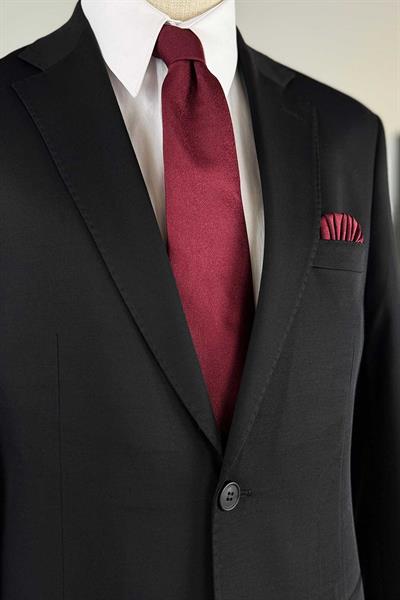 Yünlü Premium Siyah Takım Elbise