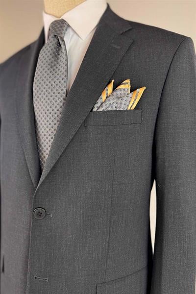 Yünlü Premium Antrasit Takım Elbise