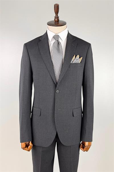 Yünlü Premium Antrasit Takım Elbise