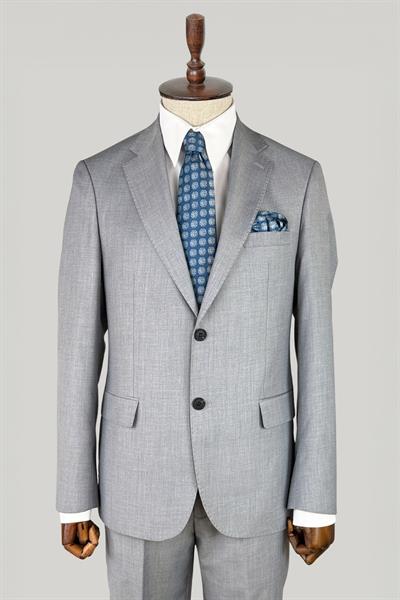Yünlü Premium Açık Gri Takım Elbise
