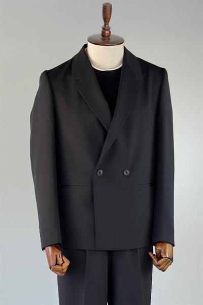 3155 Oversize Kruvaze Takım Elbise Siyah