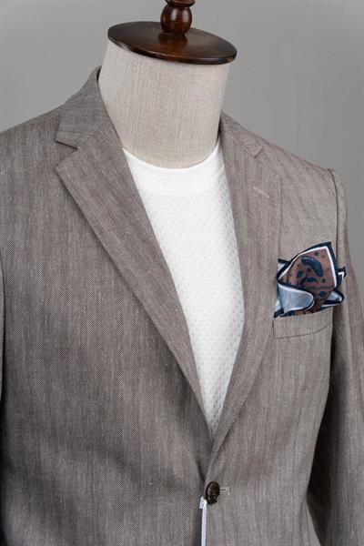 Slim Fit Kahverengi Tek Ceket