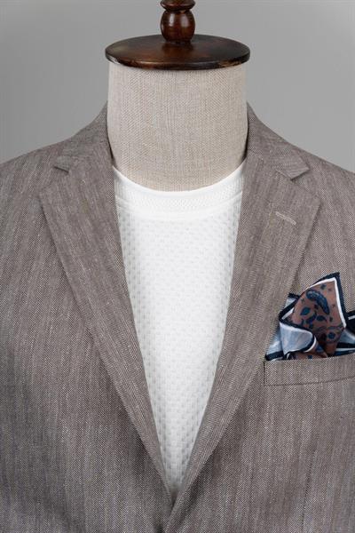 Slim Fit Kahverengi Tek Ceket