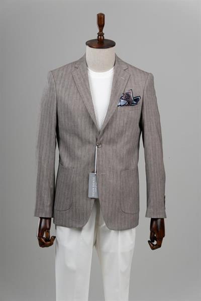 Slim Fit Kahverengi Tek Ceket