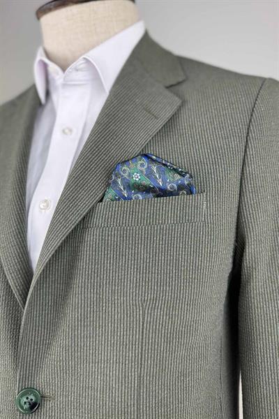 Gofre Dokulu Haki Renk Ceket