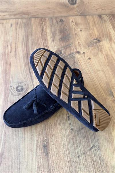 Süet Deri Lacivert Loafer Ayakkabı