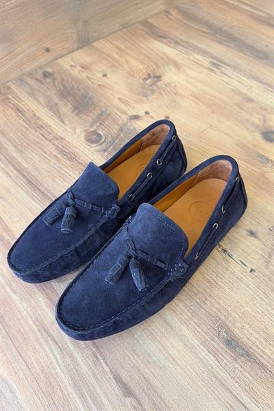 Süet Deri Lacivert Loafer Ayakkabı