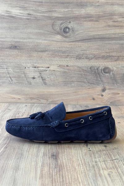 Süet Deri Lacivert Loafer Ayakkabı