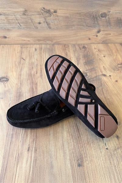Süet Deri Siyah Loafer Ayakkabı