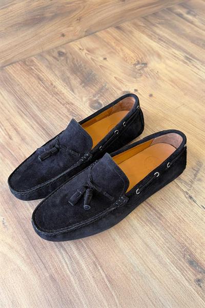 Süet Deri Siyah Loafer Ayakkabı