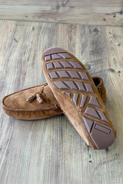 Süet Deri Taba Loafer Ayakkabı