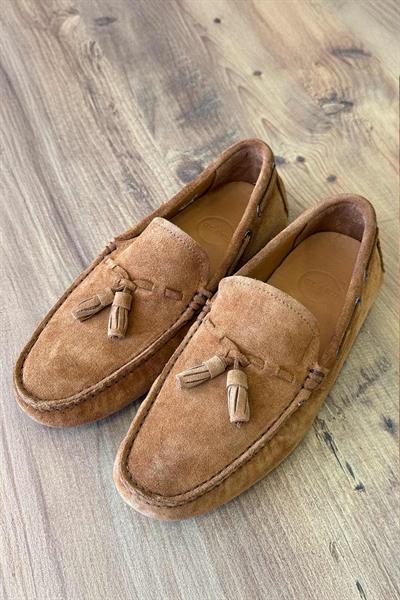 Süet Deri Taba Loafer Ayakkabı