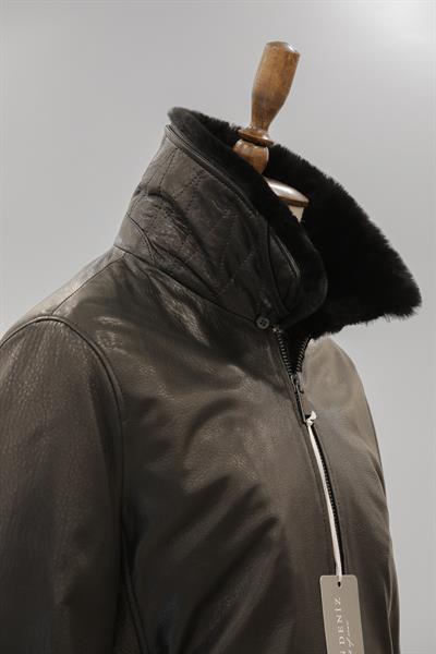 Albert Zik Siyah Deri Mont