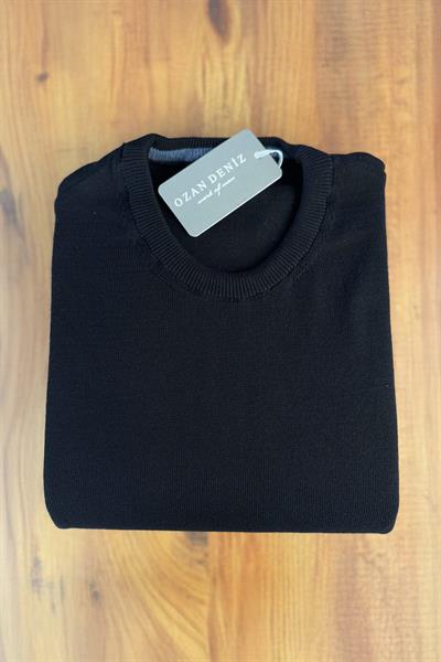 Bisiklet Yaka Triko Lacivert