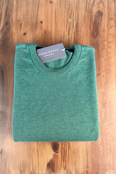 Bisiklet Yaka Triko Su Yeşili