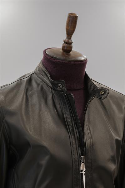 Diego Hakim Yaka Siyah Deri Mont