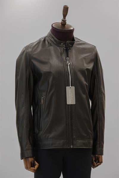 Diego Hakim Yaka Siyah Deri Mont