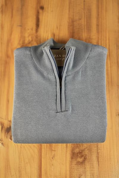 Fermuarlı Triko Gri