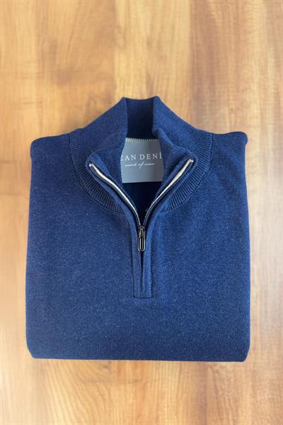 Fermuarlı Triko İndigo