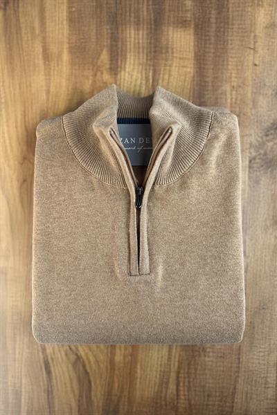 Fermuarlı Triko Kahverengi