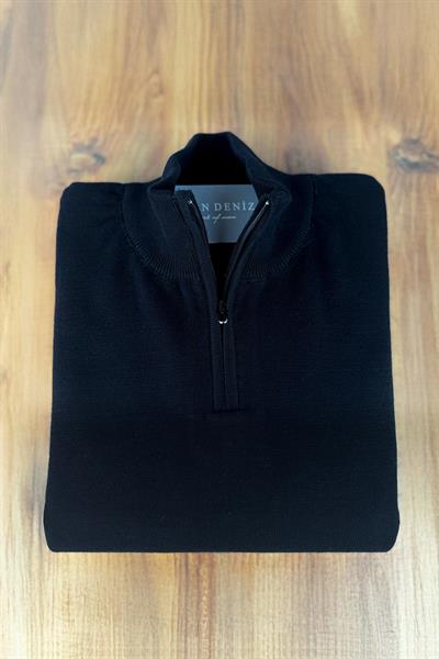 Fermuarlı Triko Lacivert