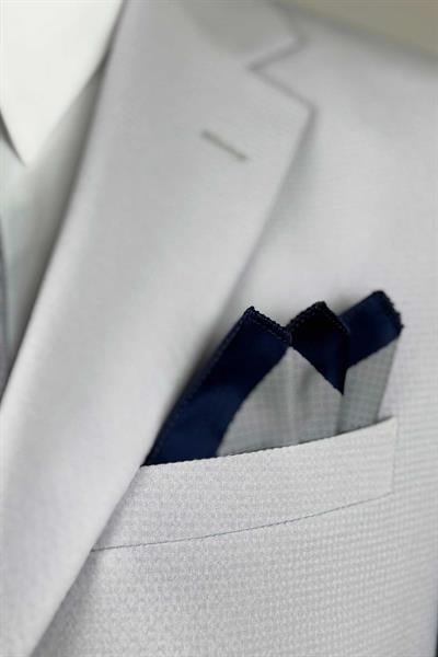 Jogger Pantolonlu Gofre Dokulu Açık Gri Takım Elbise