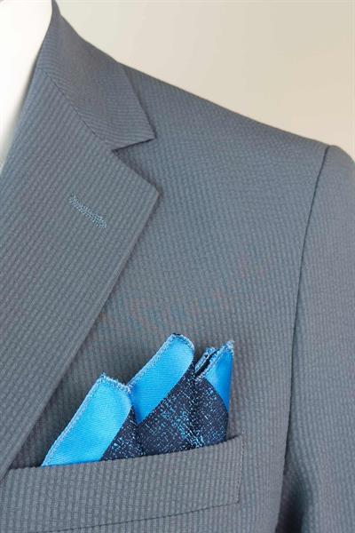 Jogger Pantolonlu Gofre Dokulu Buz Mavisi Takım Elbise