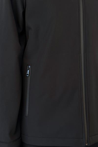 Kapüşonlu İçi Polarlı Siyah Softshell Mont