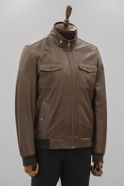 Ronaldo Hakim Yaka Kahverengi Deri Mont