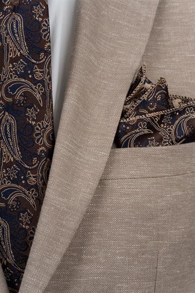 Slim Fit Bej Tek Ceket