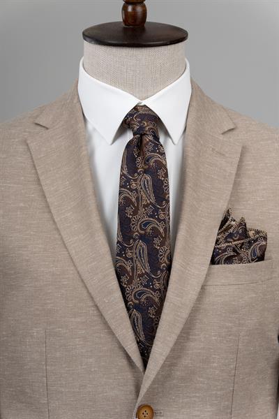 Slim Fit Bej Tek Ceket