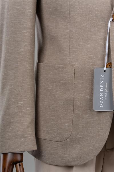Slim Fit Bej Tek Ceket