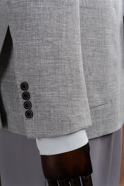 Slim Fit Gri Tek Ceket