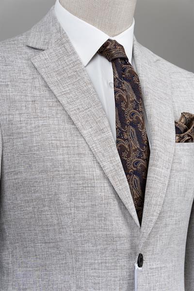 Slim Fit Gri Tek Ceket