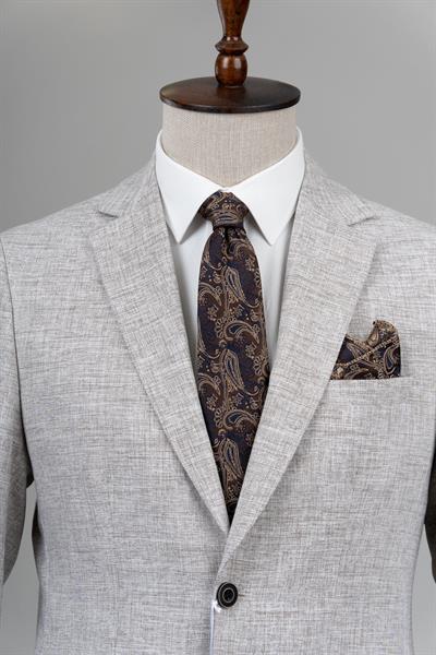 Slim Fit Gri Tek Ceket