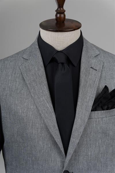 Slim Fit Gri Tek Ceket