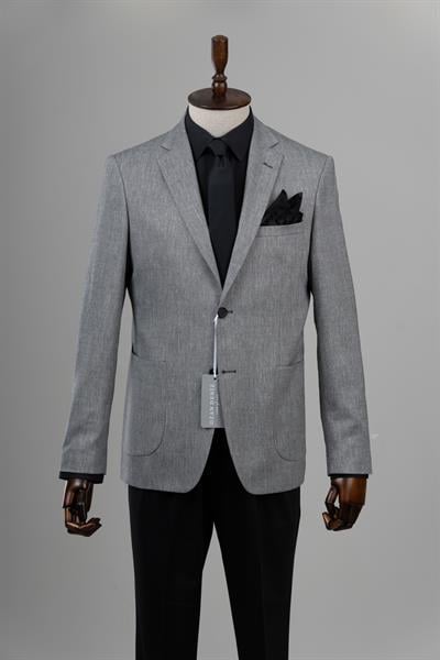 Slim Fit Gri Tek Ceket