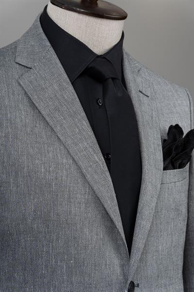 Slim Fit Gri Tek Ceket