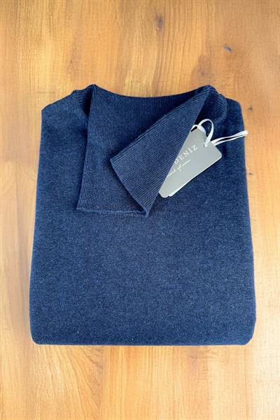 Tam Boğazlı Kazak Mavi