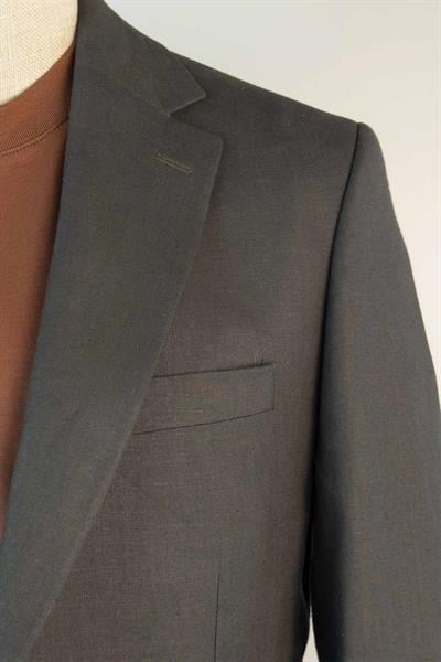 Jogger Pantolonlu Astarsız Yeşil Keten Takım Elbise